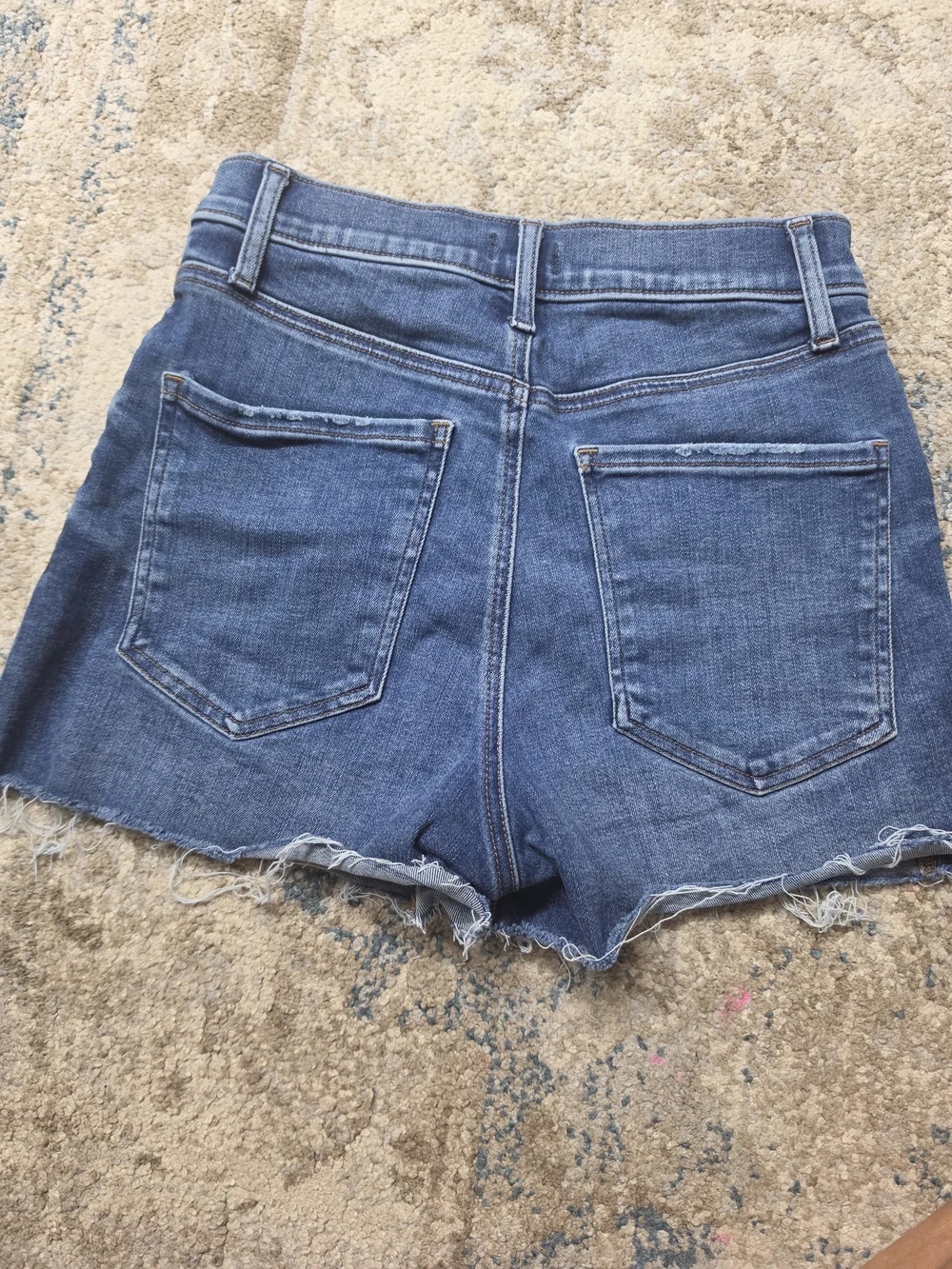 Express Women’s High Waist Shorts — Blue Denim